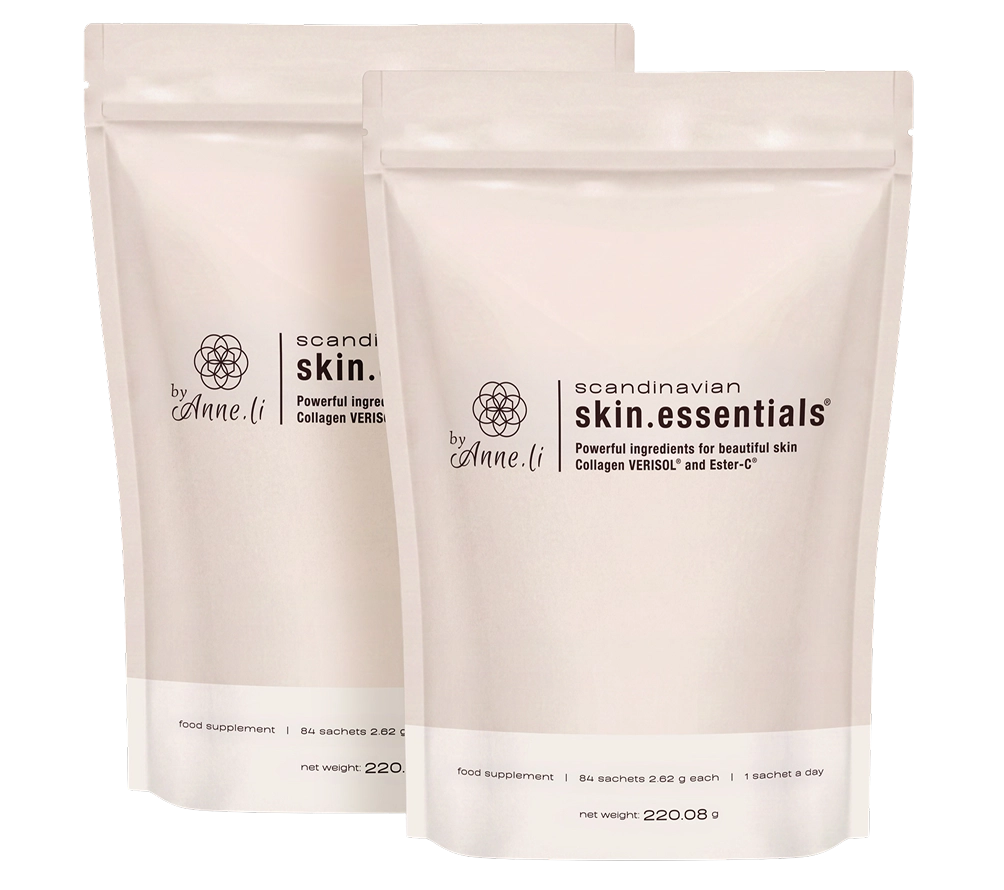 Natural Pharmaceuticals skin.essentials byAnne.li® Pudełko i saszetka suplementu diety skin.essentials byAnne.li®